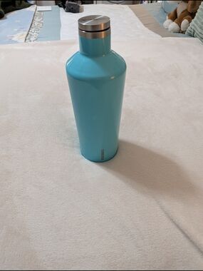 Corkcicle Aqua Blue Stainless Steel Bottle with Silver Cap